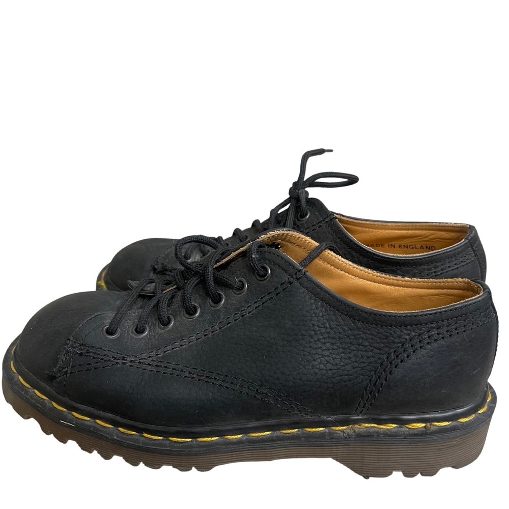 Dr Martens Made in England 5/usa7 Black Pebbled Leather Oxford Lug Sole Shoes